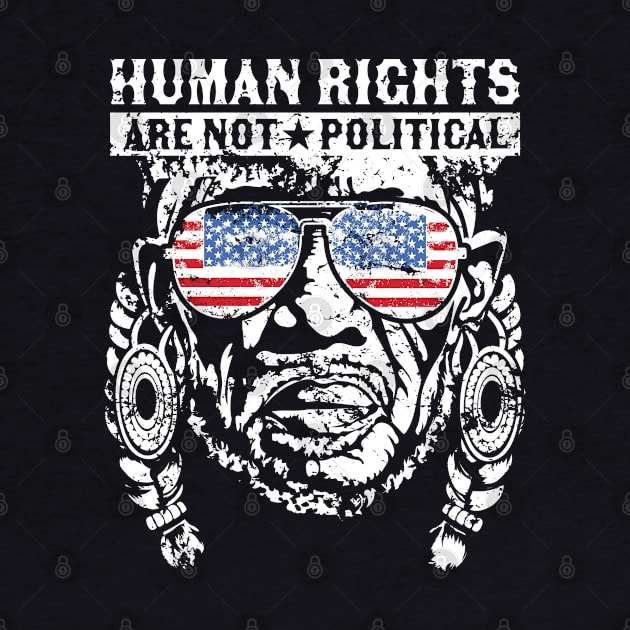 Human Rights Are Not Political American Flag Vintage by PunnyPoyoShop